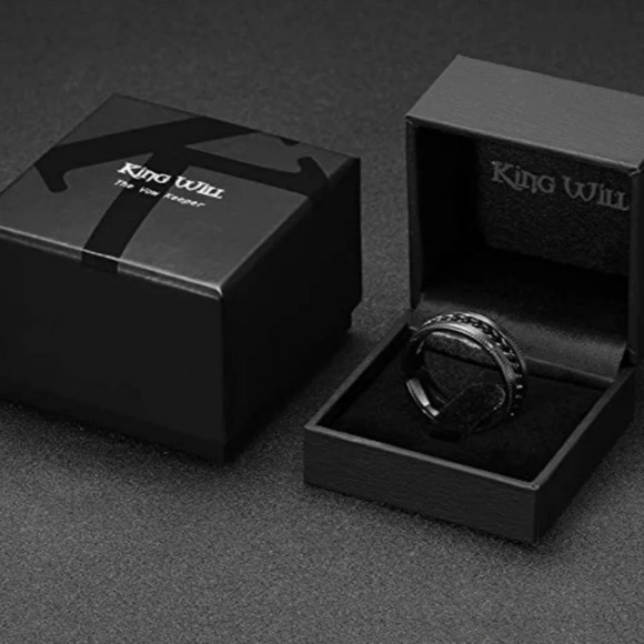 New King Will stainless steel 8mm spinner ring - Picture 5 of 6